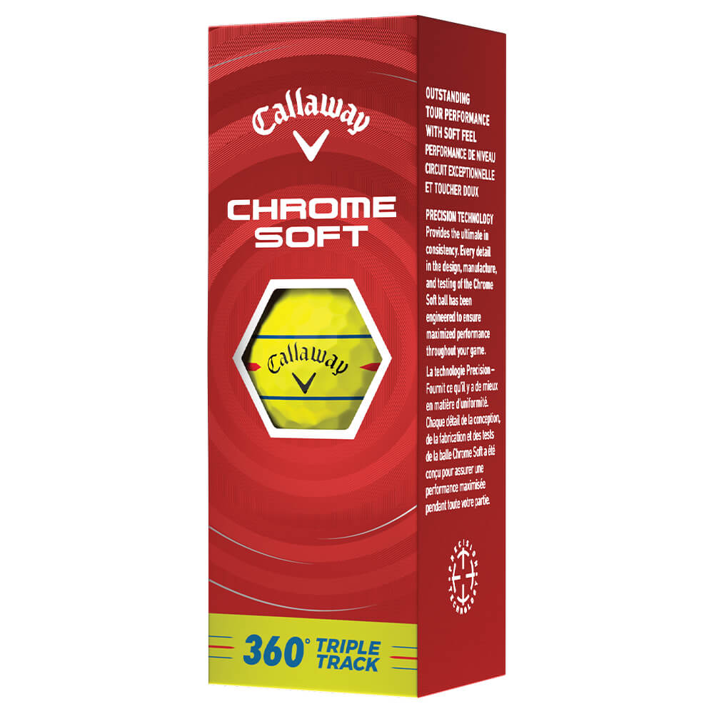 キャロウェイ　クロム ソフト 360°トリプルトラック 2026年モデル　ゴルフボール　1ダース（12球入り） イエロー 360-TRIPLE-TRACK 詳細5