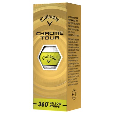 キャロウェイ　クロム ツアー 360° ストライプ 2026年モデル　ゴルフボール　1ダース（12球入り） イエロー 360イエローストライプ 詳細5