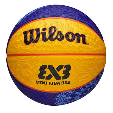 ウイルソン Wilson　FIBA 3X3 MINI バスケットボール PARIS 2024 3号球 ブルー/イエロー WZ3015101XB3
