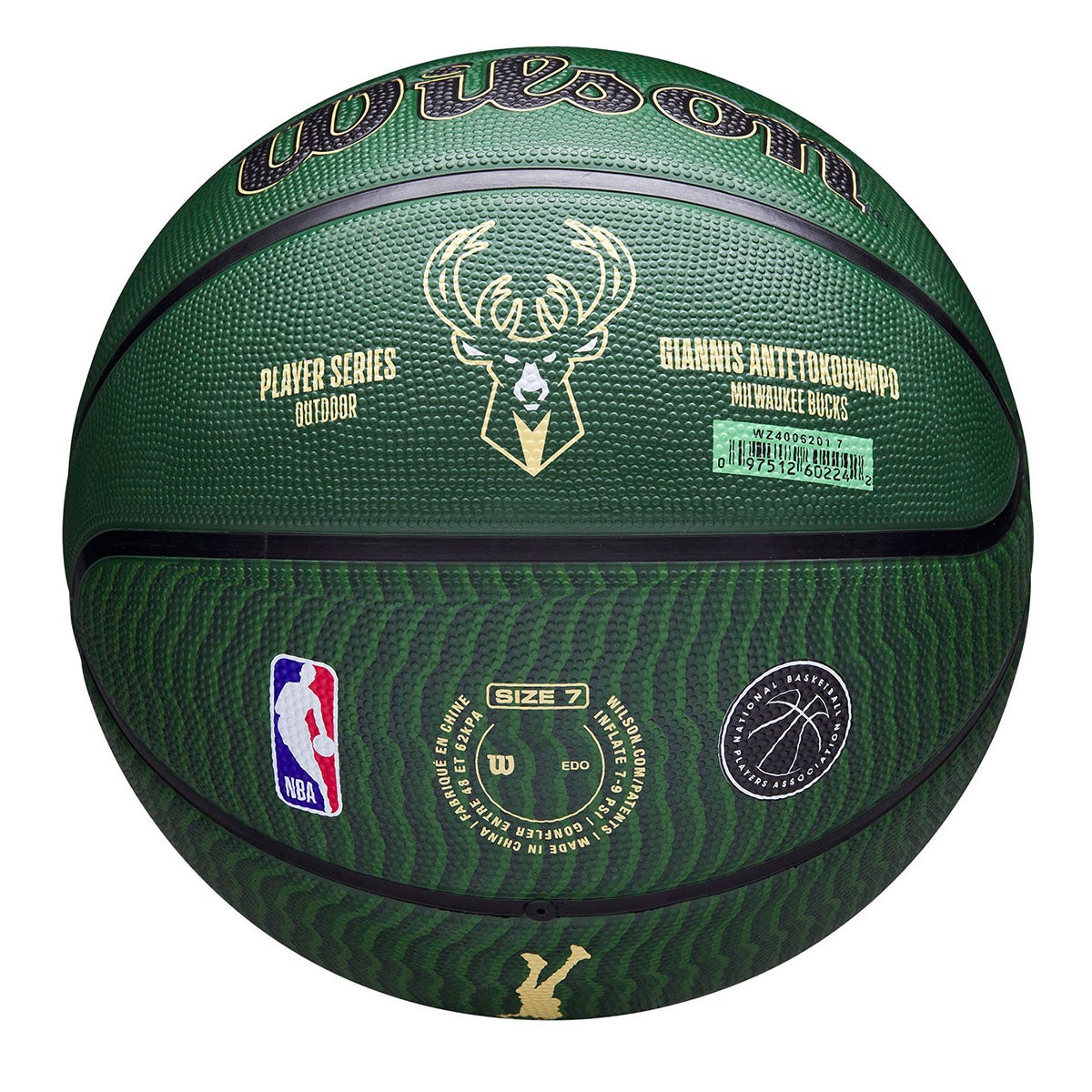 ウイルソン Wilson　NBA PLAYER ICON バスケットボール アウトドア GIANNIS 7号球 グリーン/ベージュ WZ4006201XB7 詳細4