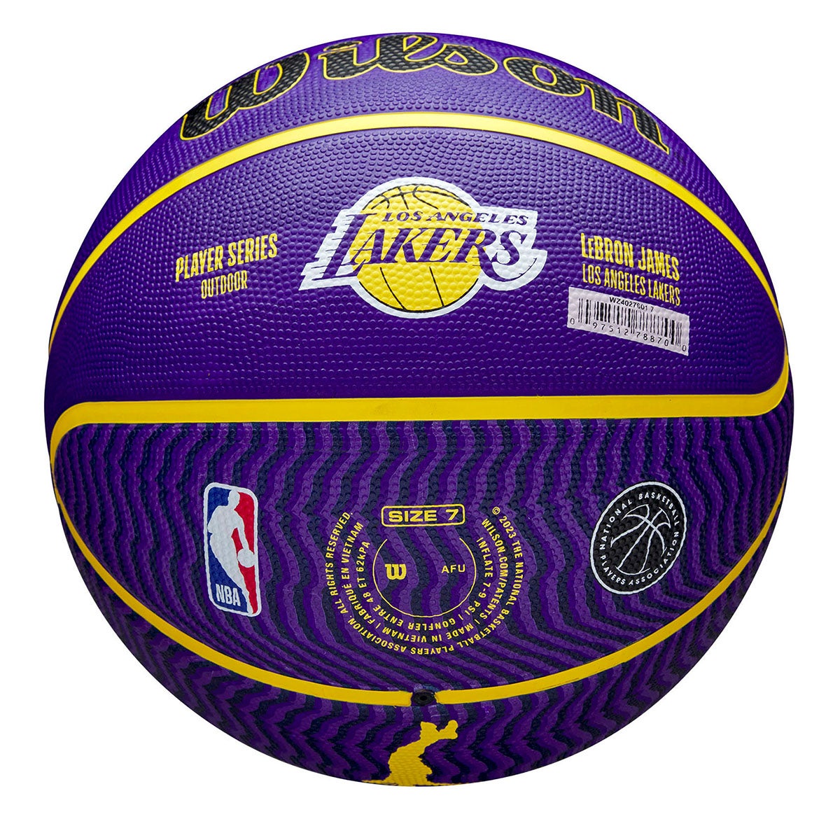 ウイルソン Wilson　NBA PLAYER ICON バスケットボール アウトドア LEBRON NE 7号球 イエロー/パープル WZ4027601XB7 詳細4