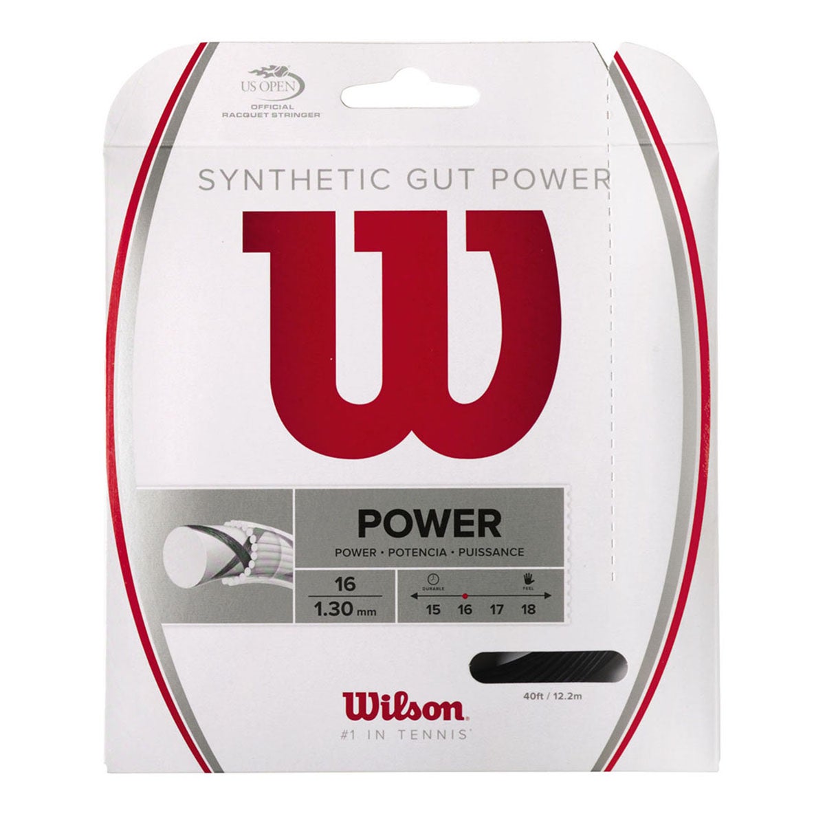 ウイルソン Wilson SYNTHETIC GUT POWER シンセティックガット パワー 16 Black 硬式テニスガット WRZ945200