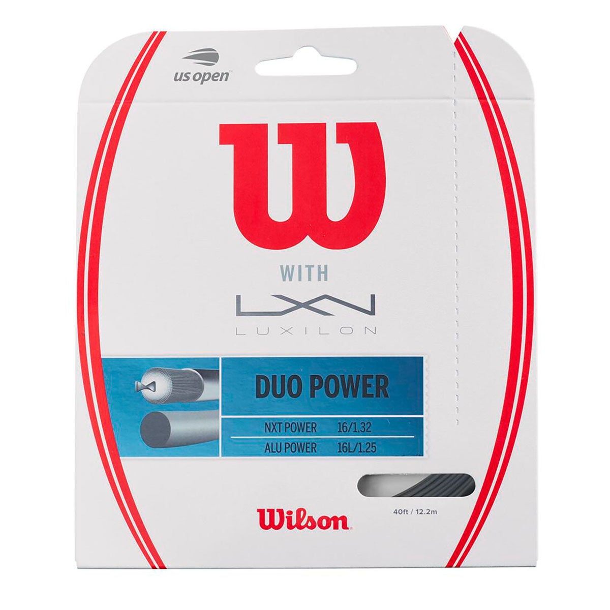 ウイルソン Wilson DUO POWER ALU POWER 125 ＆ NXT P 16 Silver/Natural 硬式テニスガット WRZ949710