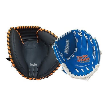 ユニックス UNIX　親子バッテリーセット グラブ ブラック×オレンジ(キャッチャーミット)＆ブルー(グラブ) BG80-83