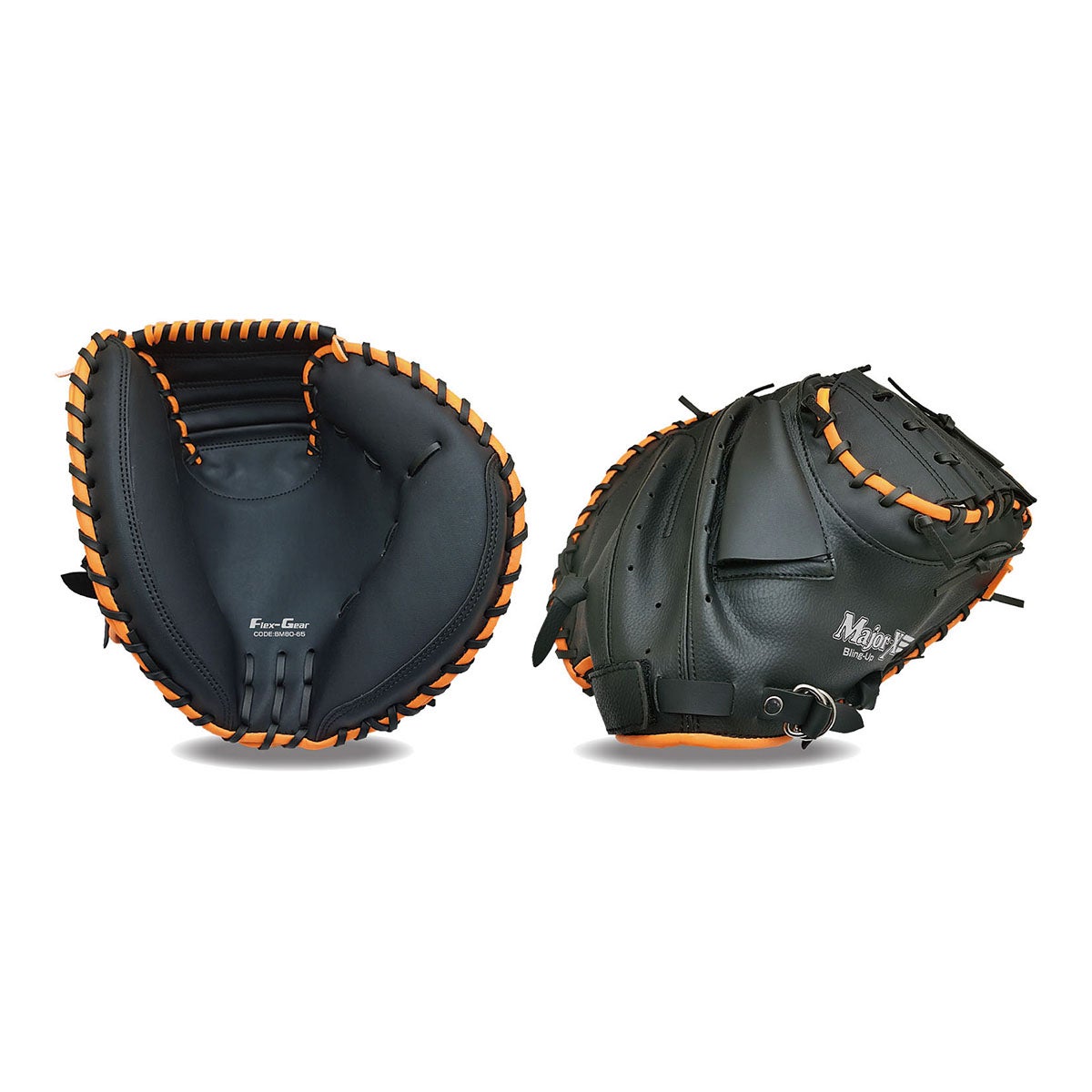 ユニックス UNIX　親子バッテリーセット グラブ ブラック×オレンジ(キャッチャーミット)＆ブルー(グラブ) BG80-83 詳細4