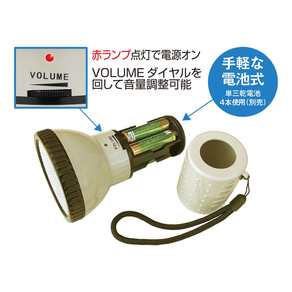 ユニックス UNIX　コンパクトメガホン BigVoice ホワイト BX76-59 詳細2