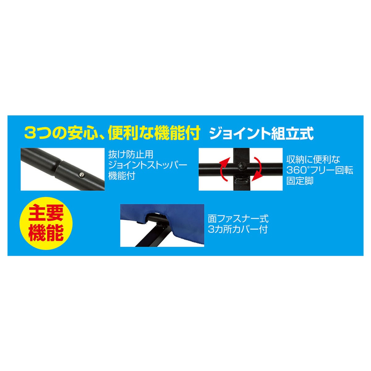 ユニックス UNIX　卓球用フロア仕切りフェンス しきって （75×140cm・5枚セット） ブルー NX28-40SE 詳細3