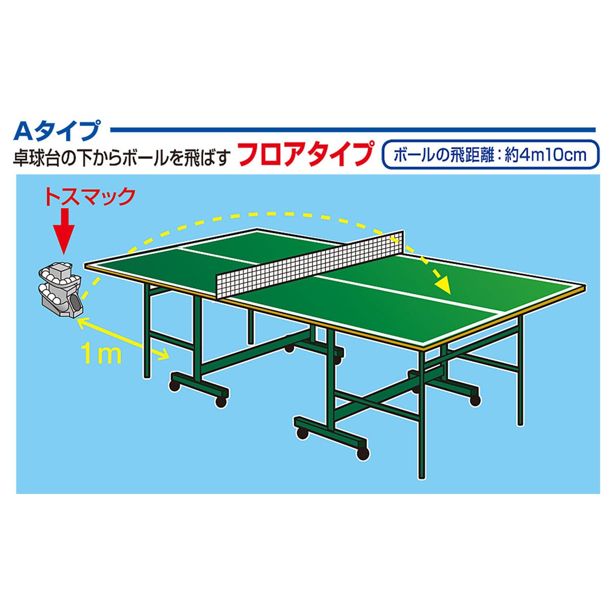 ユニックス UNIX　TABLE TENNIS MACHINE P球マシン・Aタイプ ダークグレー NX2844 詳細3