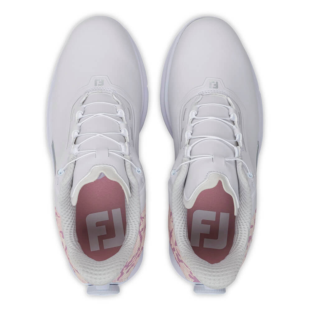 フットジョイ　フューエル カモ Boa 2026年モデル　レディース スパイクレス ゴルフシューズ 93795 ホワイト/ライラックカモ 詳細6