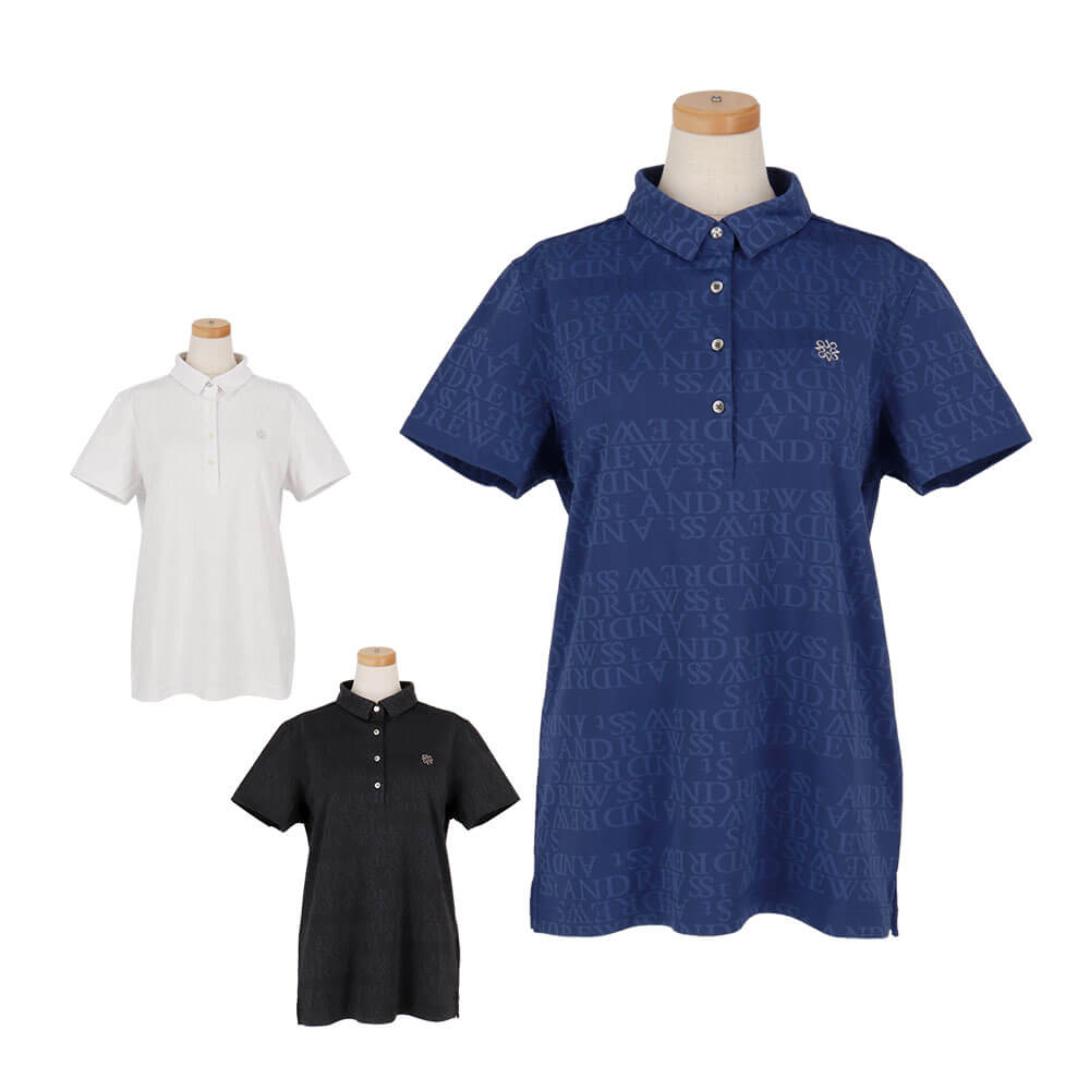 セントアンドリュース St ANDREWS　レディース ダブルロゴジャガード 半袖 ポロシャツ 043-6160352　2026年モデル 詳細1