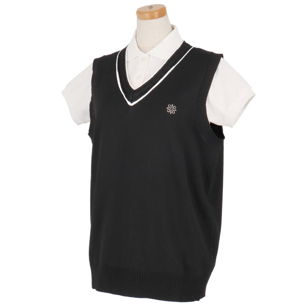 セントアンドリュース St ANDREWS　レディース 12G 天竺 Vネック ニット ベスト 043-6173252　2026年モデル 詳細3