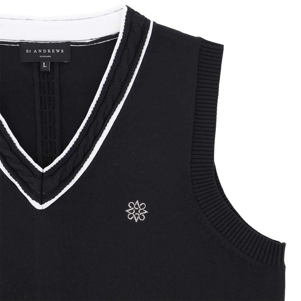 セントアンドリュース St ANDREWS　レディース 12G 天竺 Vネック ニット ベスト 043-6173252　2026年モデル 詳細4