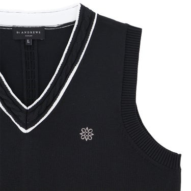 セントアンドリュース St ANDREWS　レディース 12G 天竺 Vネック ニット ベスト 043-6173252　2026年モデル 詳細4