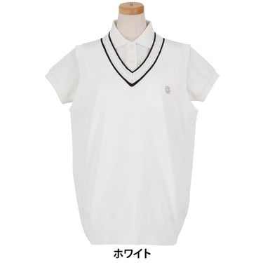 セントアンドリュース St ANDREWS　レディース 12G 天竺 Vネック ニット ベスト 043-6173252　2026年モデル 詳細6