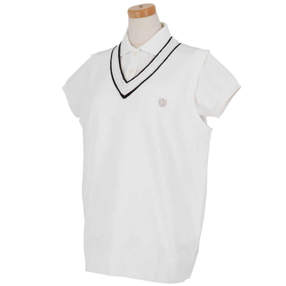 セントアンドリュース St ANDREWS　レディース 12G 天竺 Vネック ニット ベスト 043-6173252　2026年モデル 詳細8