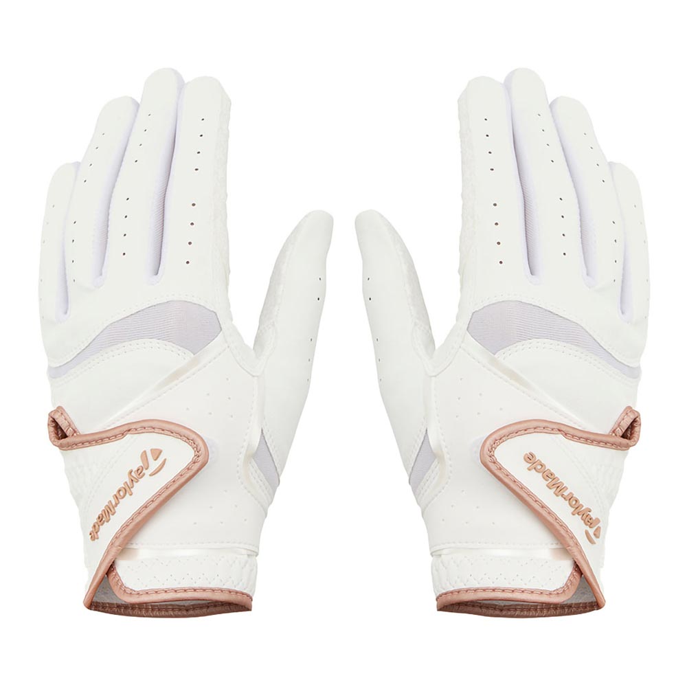 テーラーメイド　INTERCROSS PAIR インタークロス 4.0 レディース ゴルフグローブ 両手用 TL936 M24620 ホワイト/ローズゴールド　2026年モデル ホワイト/ローズゴールド