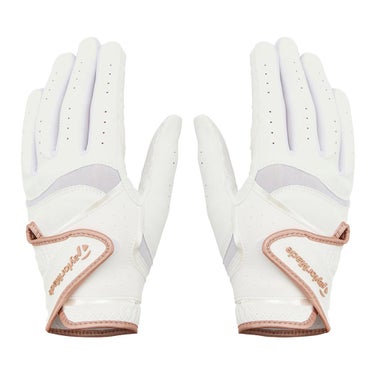 テーラーメイド　INTERCROSS PAIR インタークロス 4.0 レディース ゴルフグローブ 両手用 TL936 M24620 ホワイト/ローズゴールド　2026年モデル ホワイト/ローズゴールド