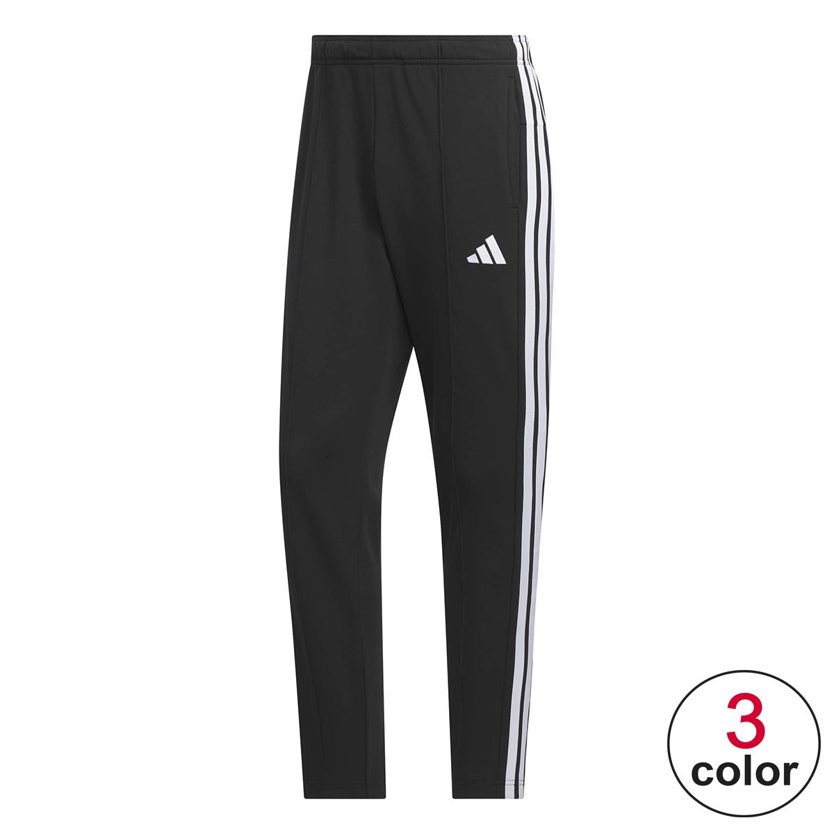 アディダス adidas　スリーストライプス スリムフィット ダブルニット オープンヘム トラックパンツ（ジャージ） CA605 2026年モデル
