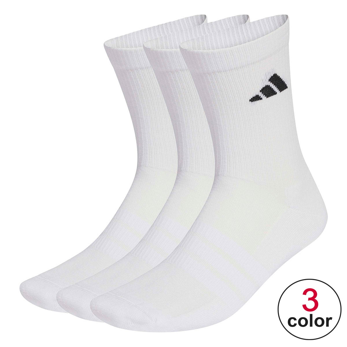 アディダス adidas　クッション スポーツウェア クルーソックス 3足パック D5273 2026年モデル