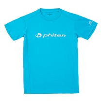 ファイテン Phiten RAKU 半袖 Tシャツ ターコイズ/ホワイト JG5830 2024年モデル