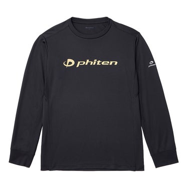 ファイテン Phiten　RAKU 長袖 Tシャツ ブラック/ゴールド JG6250 2024年モデル
