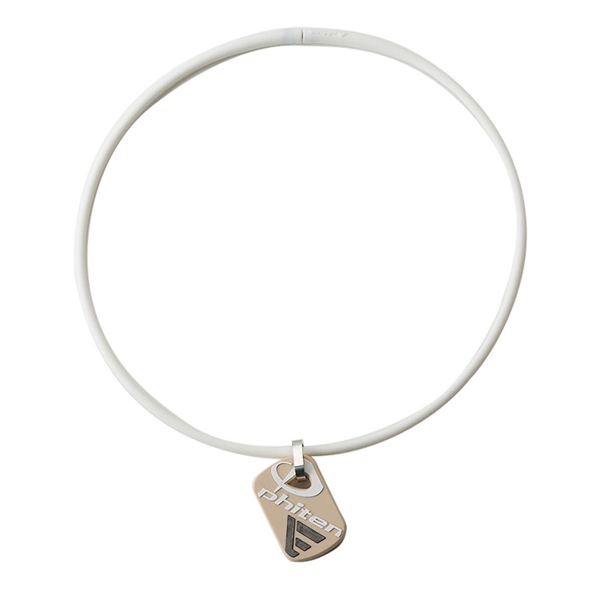 ファイテン Phiten　RAKUWA ネックレス EXTREME ドッグタグ 45cm ホワイト×ベージュ　TG9121 ホワイト×ベージュ