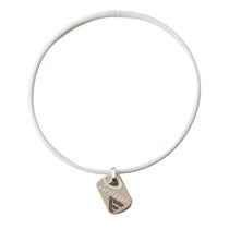 ファイテン Phiten　RAKUWA ネックレス EXTREME ドッグタグ 45cm ホワイト×ベージュ　TG9121