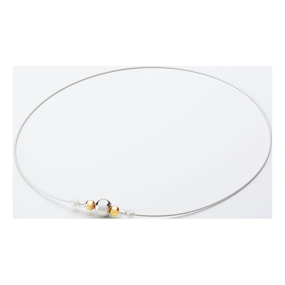 ファイテン Phiten　RAKUWA ネックレスワイヤー ミラーボール シルバー×ゴールド　TG9290 シルバー×ゴールド