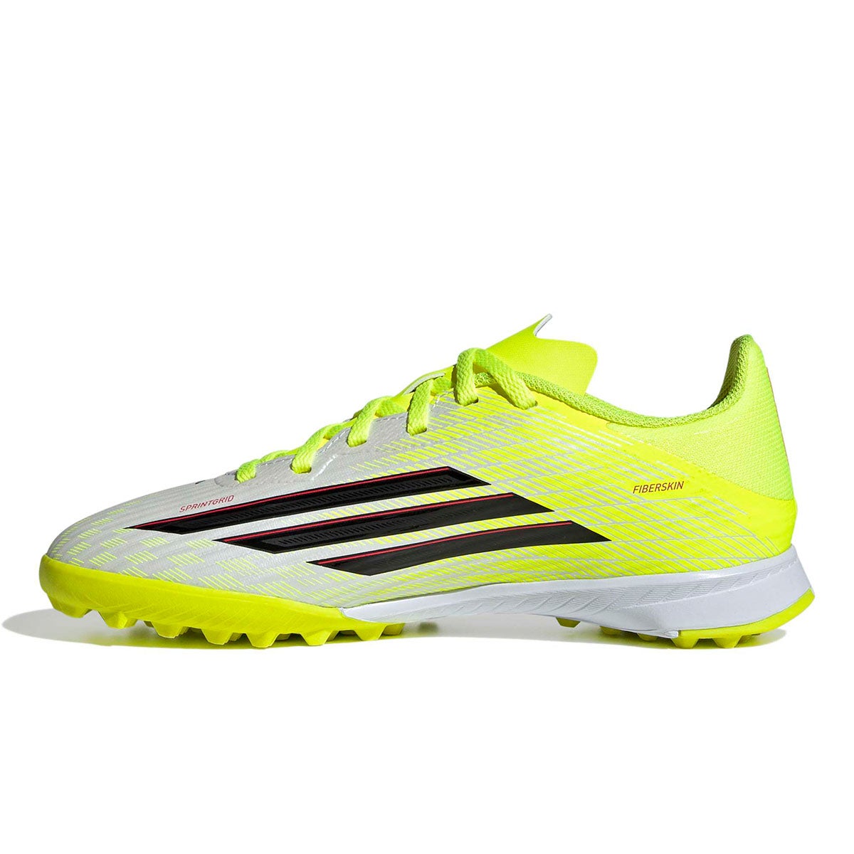 アディダス adidas　F50 リーグ サッカー キッズ / ターフ用（トレーニングシューズ） / F50 LEAGUE Turf Football Kids チームソーラーイエロー×コアブラック×ルシッドレッド　JR9018 ソーラーイエロー（JR9018） 画像4(ALT)