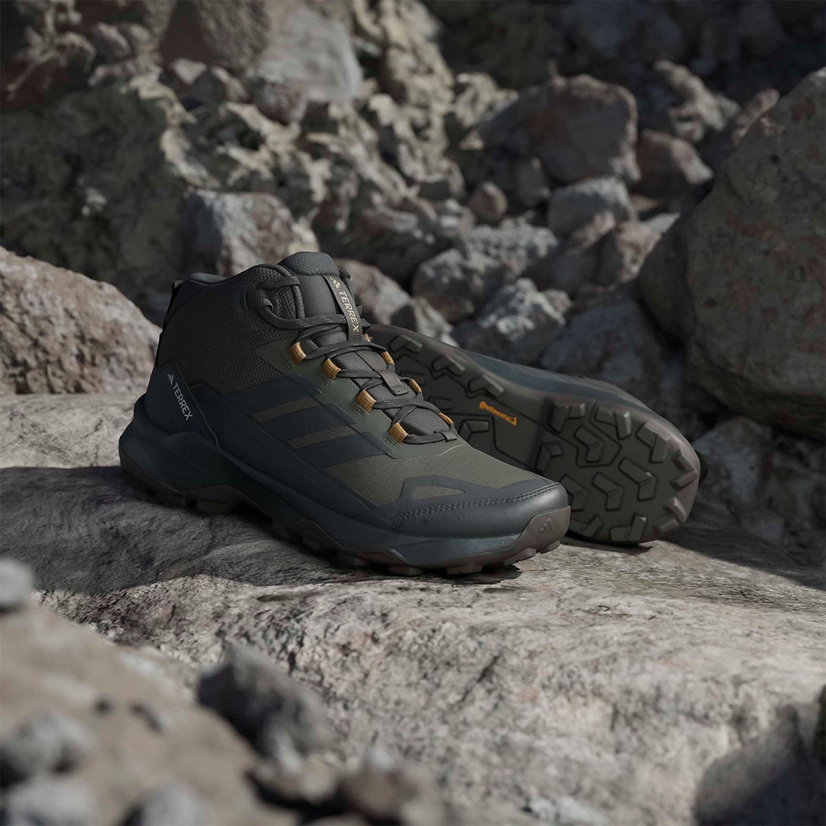 アディダス adidas　テレックス スカイチェイサー AX5 ミッド GORE-TEX ハイキング / Terrex Skychaser AX5 Mid GORE-TEX Hiking Shoes シャドーオリーブ×カーボン×ブロンズストレータ　 シャドーオリーブ（JR3980） 画像14(ALT)