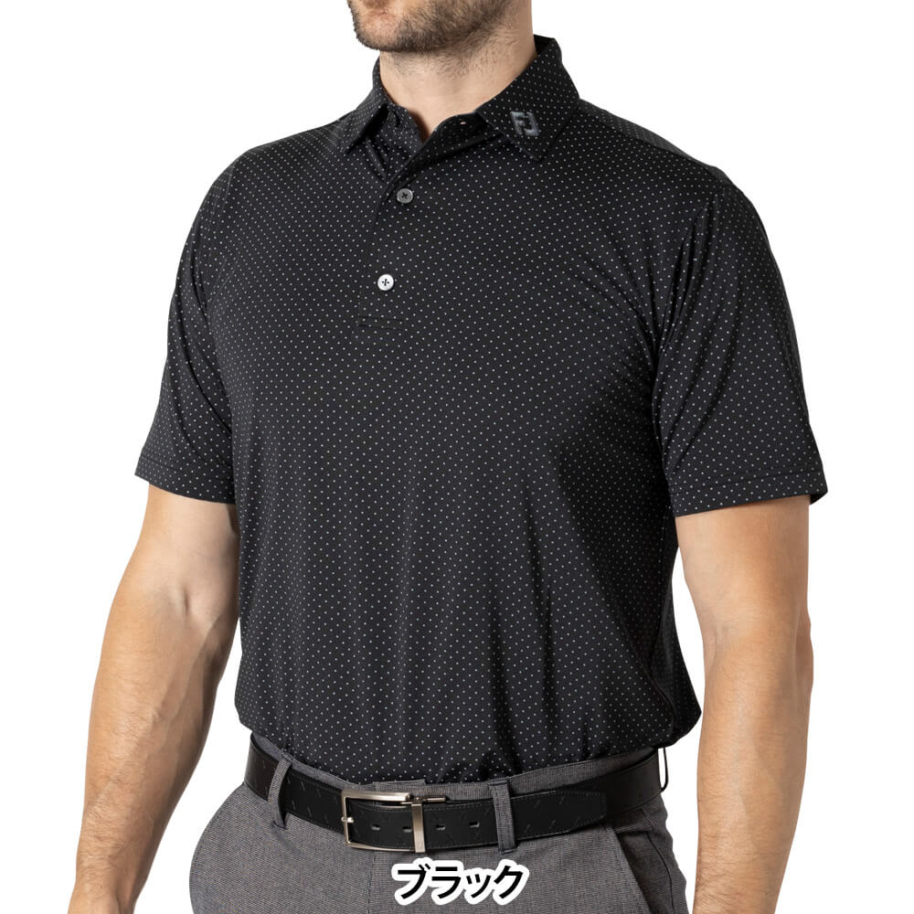 フットジョイ FootJoy メンズ ドットプリント 半袖 ポロシャツ FJ-S24-BE02