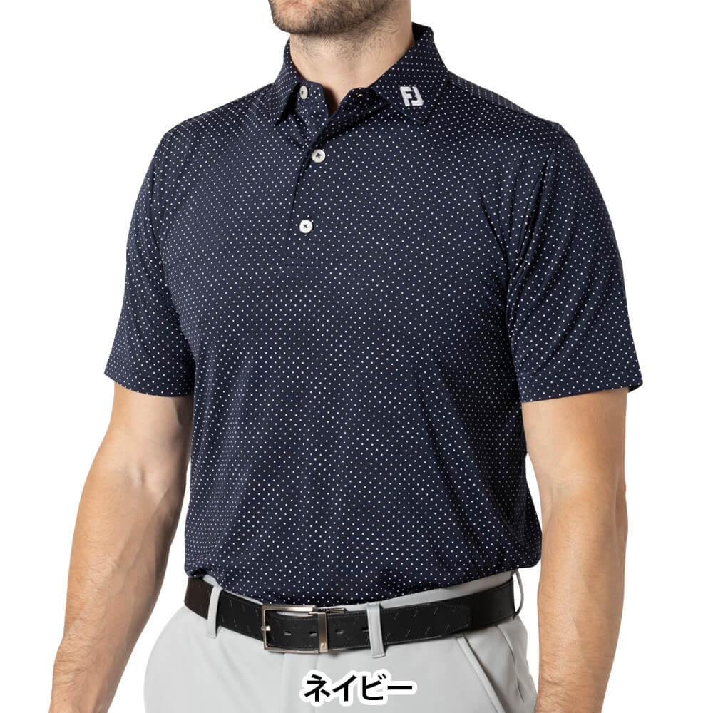 フットジョイ FootJoy メンズ ドットプリント 半袖 ポロシャツ FJ-S24