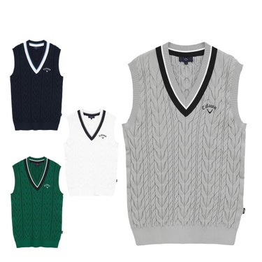 キャロウェイ Callaway　メンズ ミニケーブル編み Vネック ニットベスト C26119100　2026年モデル
