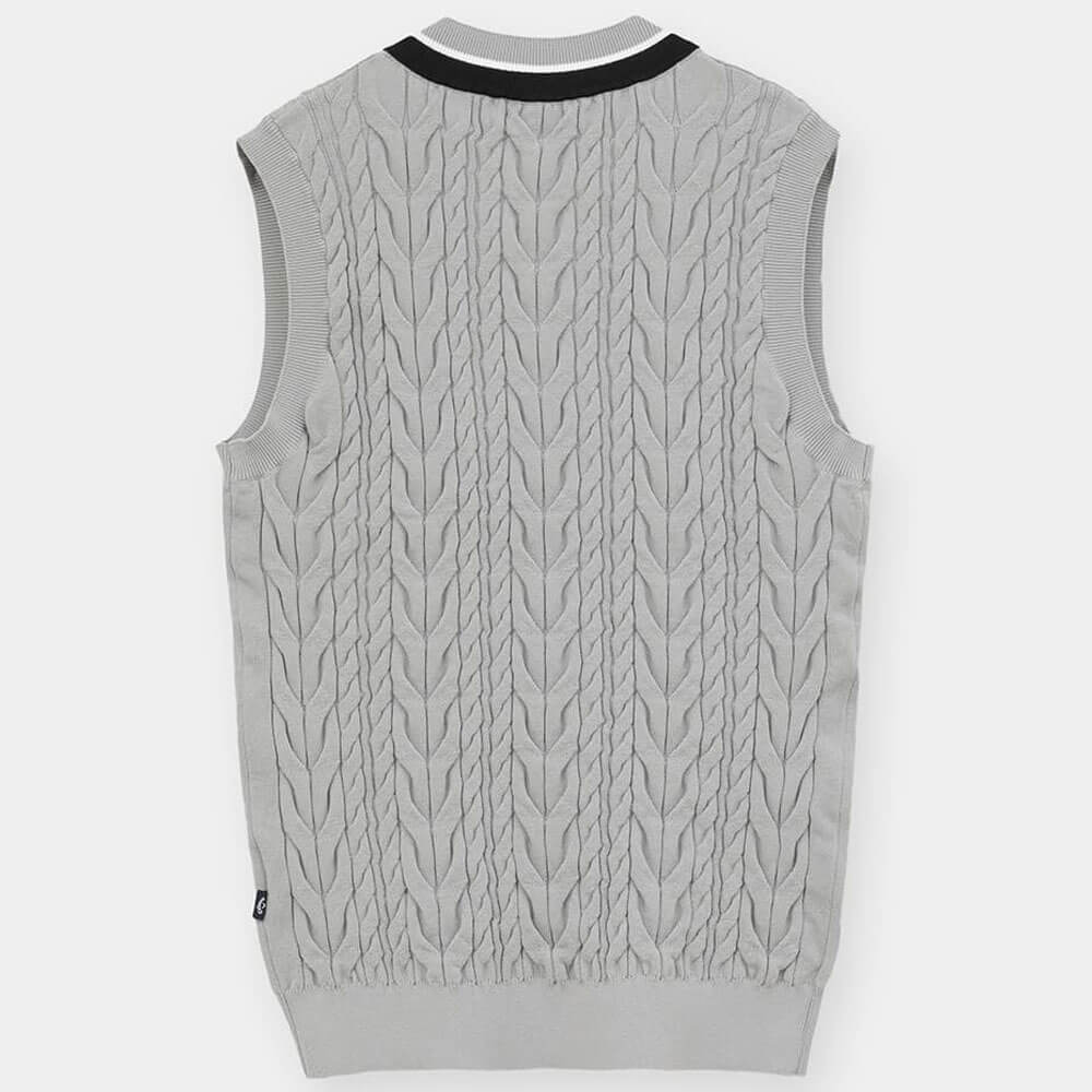 キャロウェイ Callaway　メンズ ミニケーブル編み Vネック ニットベスト C26119100　2026年モデル 画像3(ALT)