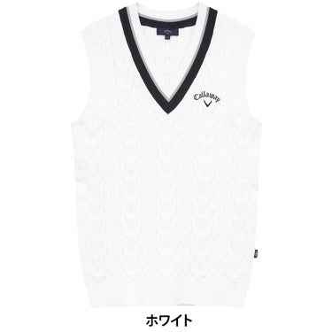 キャロウェイ Callaway　メンズ ミニケーブル編み Vネック ニットベスト C26119100　2026年モデル 画像4(ALT)