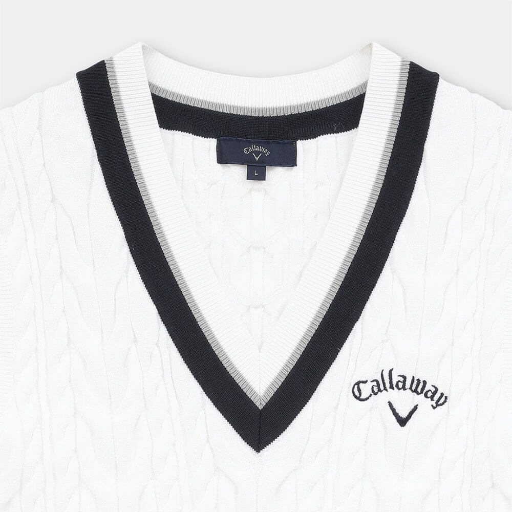 キャロウェイ Callaway　メンズ ミニケーブル編み Vネック ニットベスト C26119100　2026年モデル 画像6(ALT)