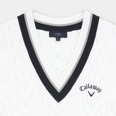 キャロウェイ Callaway　メンズ ミニケーブル編み Vネック ニットベスト C26119100　2026年モデル 画像6(ALT)