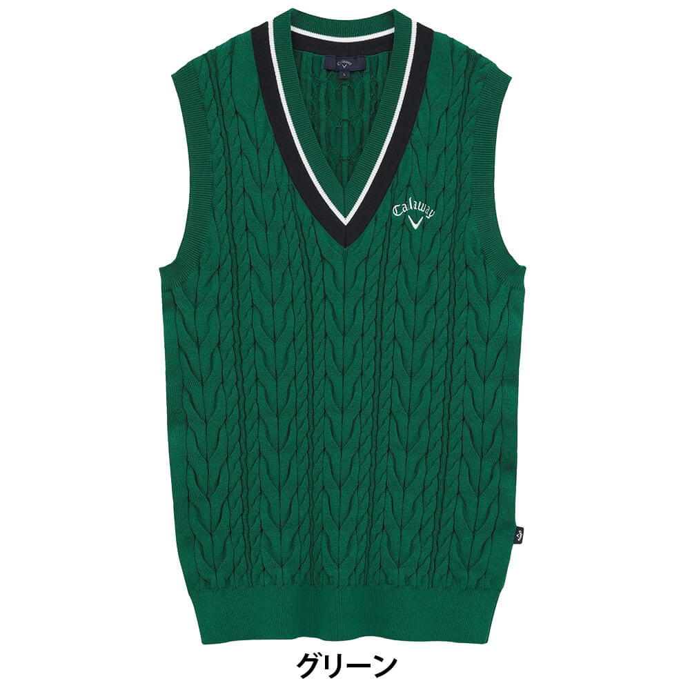 キャロウェイ Callaway　メンズ ミニケーブル編み Vネック ニットベスト C26119100　2026年モデル 画像11(ALT)