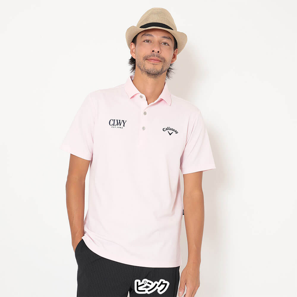 キャロウェイ Callaway メンズ ビッグ鹿の子 台衿付き 半袖 ポロシャツ