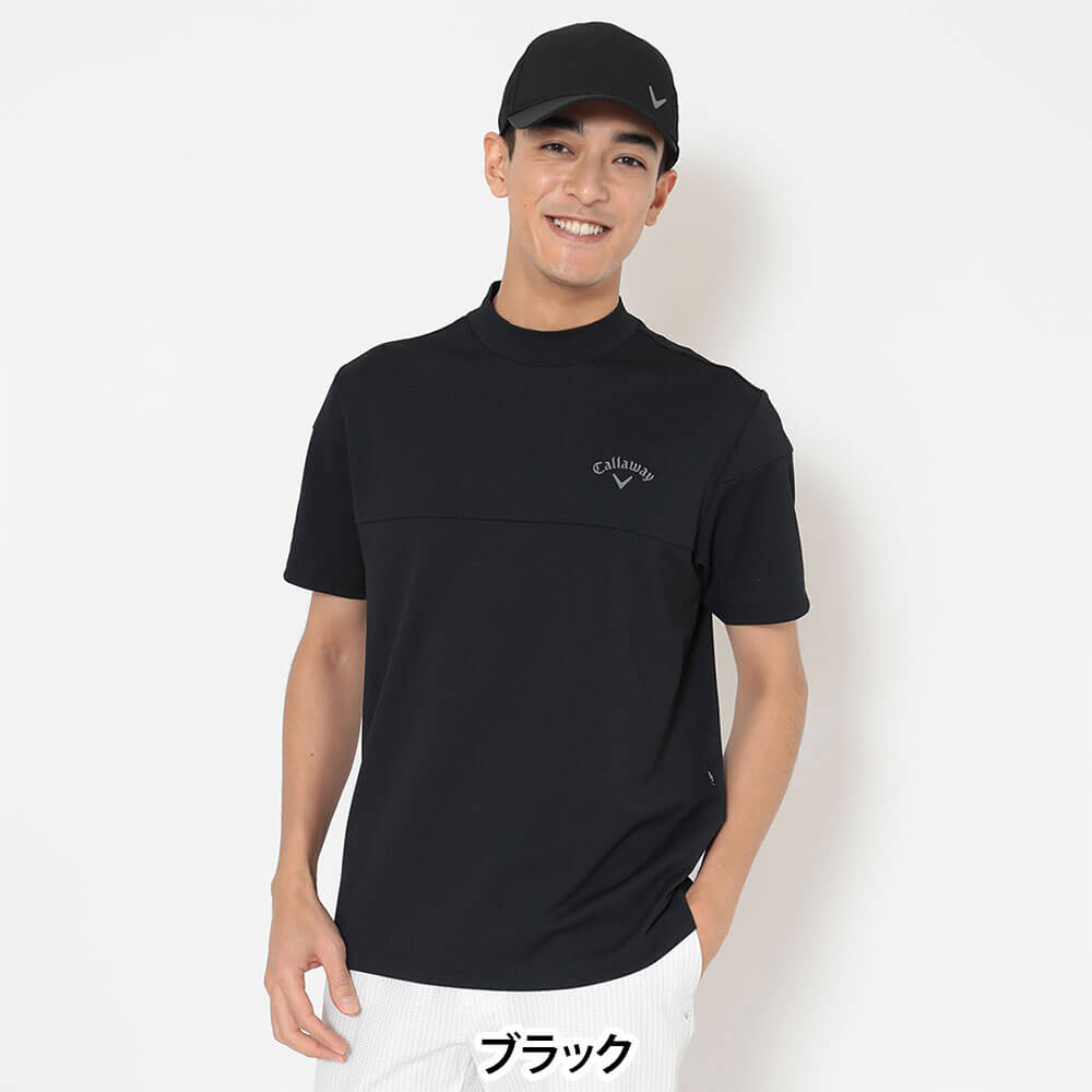 キャロウェイ Callaway メンズ ビッグ鹿の子 バックプリント 半袖 モックネック シャツ C26134107 2026年モデル