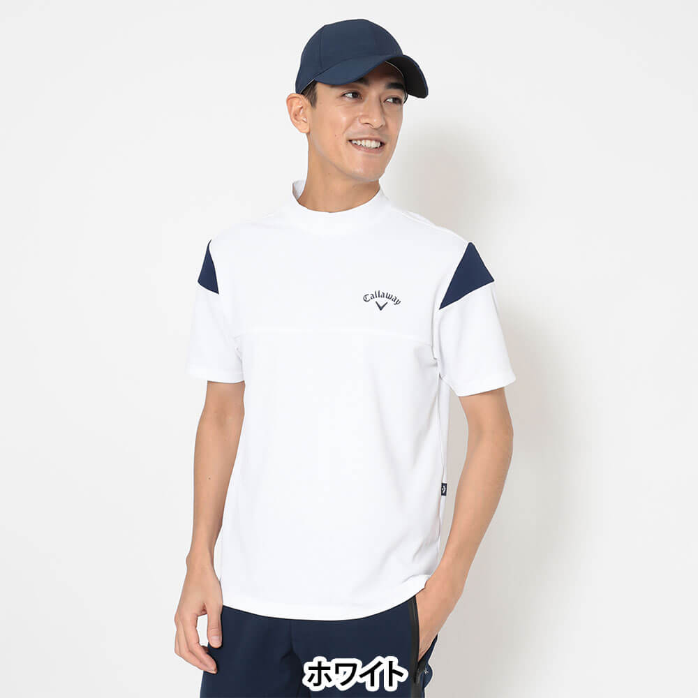 キャロウェイ Callaway　メンズ ビッグ鹿の子 バックプリント 半袖 モックネック シャツ C26134107　2026年モデル 画像5(ALT)