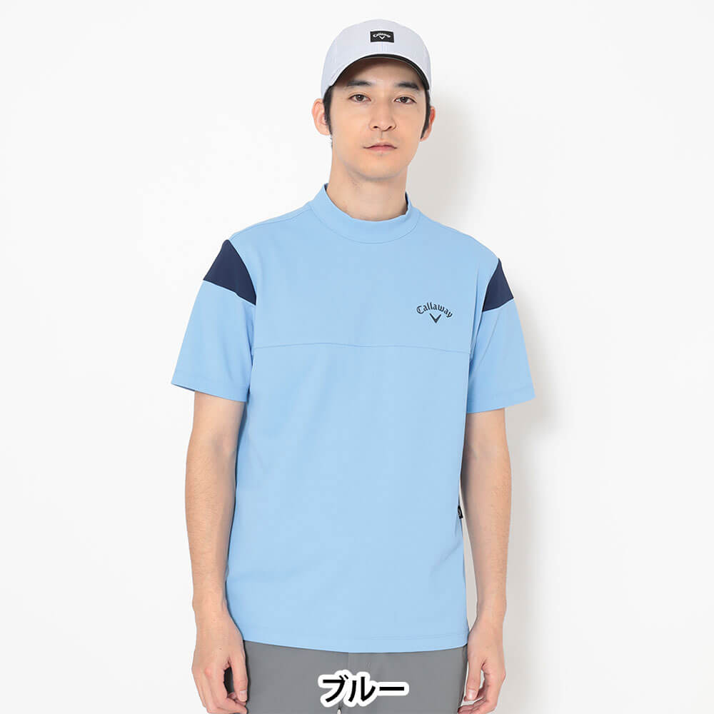 キャロウェイ Callaway　メンズ ビッグ鹿の子 バックプリント 半袖 モックネック シャツ C26134107　2026年モデル 画像10(ALT)