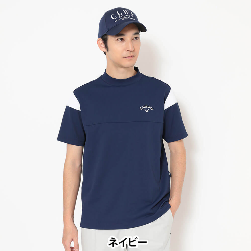キャロウェイ Callaway　メンズ ビッグ鹿の子 バックプリント 半袖 モックネック シャツ C26134107　2026年モデル 画像13(ALT)