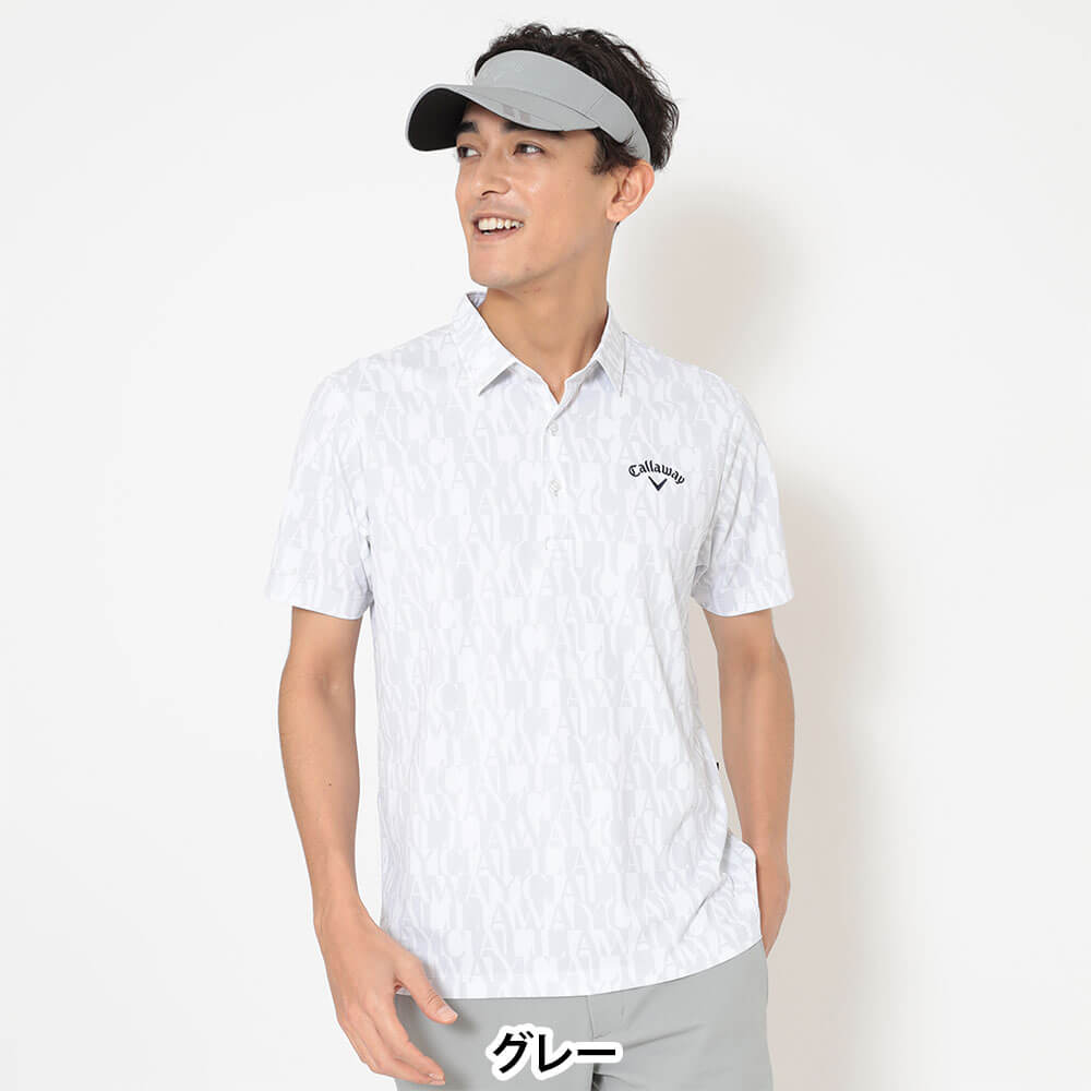 キャロウェイ Callaway　メンズ ミニ鹿の子 ロゴ総柄 半袖 ポロシャツ C26134110　2026年モデル 画像5(ALT)