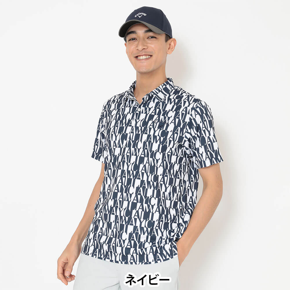 キャロウェイ Callaway　メンズ ミニ鹿の子 ロゴ総柄 半袖 ポロシャツ C26134110　2026年モデル 画像13(ALT)