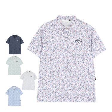 キャロウェイ Callaway　メンズ ミニ鹿の子 小花総柄 半袖 ポロシャツ C26134112　2026年モデル