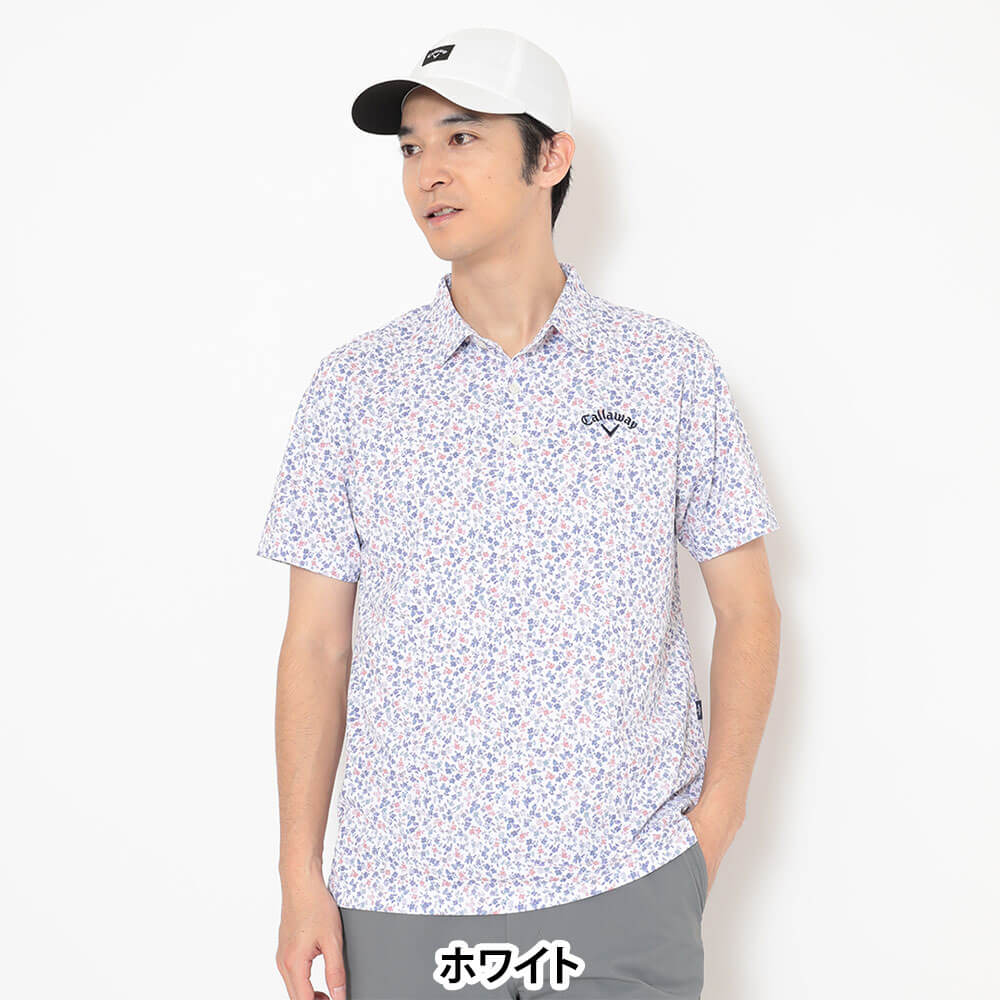 キャロウェイ Callaway　メンズ ミニ鹿の子 小花総柄 半袖 ポロシャツ C26134112　2026年モデル 画像5(ALT)