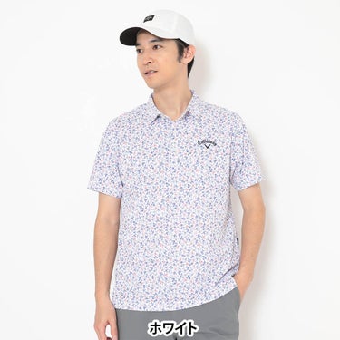 キャロウェイ Callaway　メンズ ミニ鹿の子 小花総柄 半袖 ポロシャツ C26134112　2026年モデル 画像5(ALT)