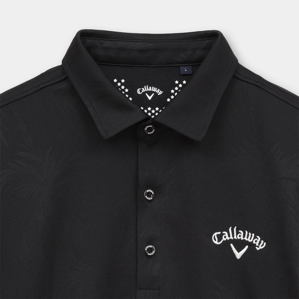 キャロウェイ Callaway メンズ ヤシの木柄 同色ジャカード 半袖