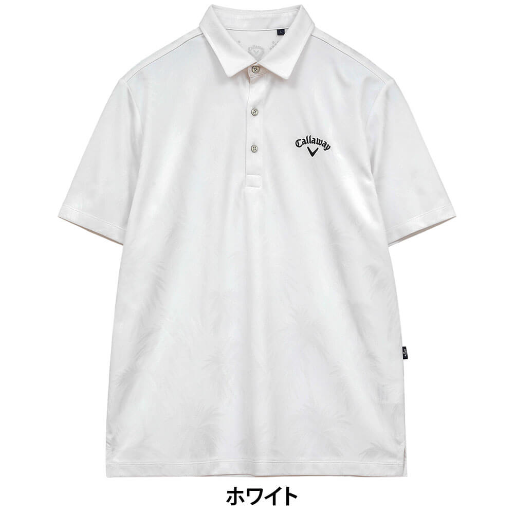 キャロウェイ Callaway　メンズ ヤシの木柄 同色ジャカード 半袖 ポロシャツ C26134115　2026年モデル 画像8(ALT)